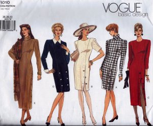 V1010 Vogue Pattern *BASIC DESIGN* Dress Miss Petite Size 12, 14, 16