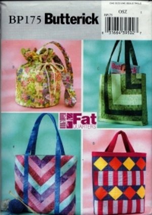 BP175 Butterick Pattern FAT QUARTERS Handbags