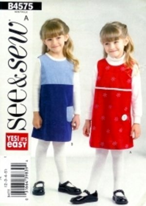 B4575 Butterick Pattern SEE & SEW Jumper Girl Size 2, 3, 4, 5