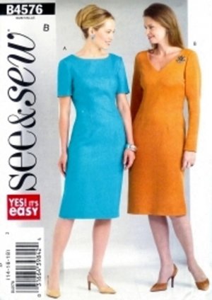 B4576 Butterick Pattern SEE & SEW Dress Miss Size 20-22-24