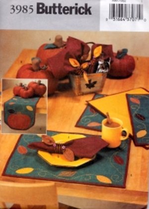 B3985 Butterick Pattern Fall Table Top