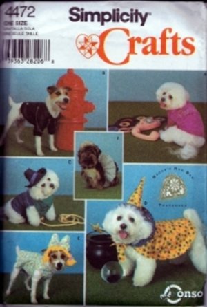 S4472 Simplicity Pattern PETS Coats and Costumes