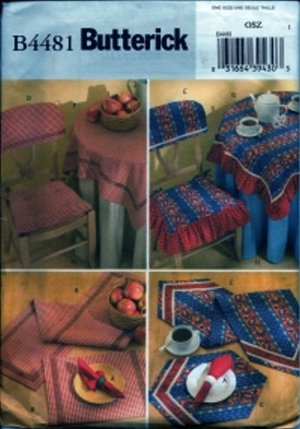 B4481 Butterick Pattern TABLETOP and CHAIR DECOR
