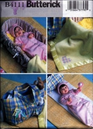 B4111 Butterick Pattern Bunting, Hat, Blanket, Basket Liner, Diaper Bag