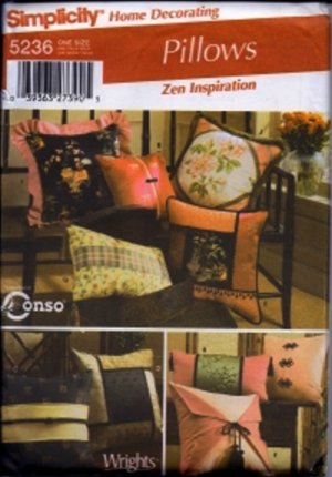 S5236 Simplicity Pattern PILLOWS a Zen Inspiration