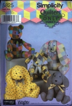 S5825 Simplicity Pattern 20" Quilters Animals