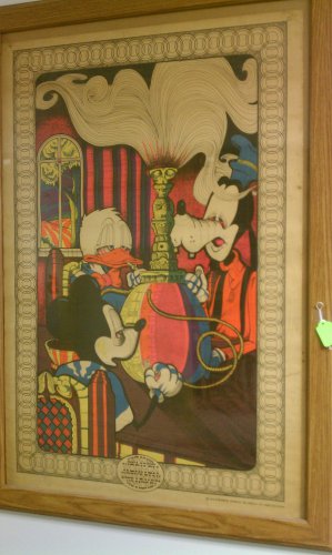 Rare Vintage Donald Duck Mickey Mouse Goofy Hippy Dizzy's farm poster 1970