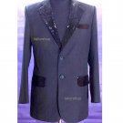 FREE SHIPPING - sz 36~62 - BLACK - TAILOR MADE Men'S SeQuins TuXeDo BallRoom DanCe TailSuit JacKet