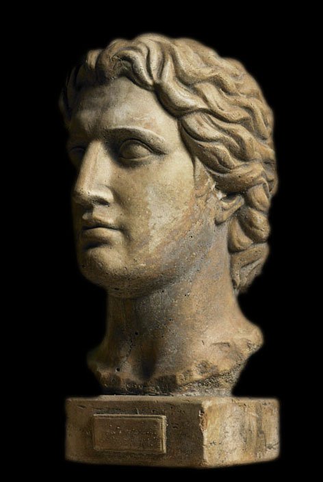 Ancient Macedonian king Alexander the Great bust sculpture