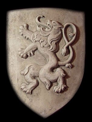 English Scottish Lion symbol Shield art plaque sculpture