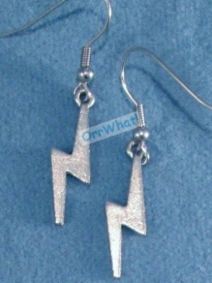 Lightning Bolt Silver Charms Earrings