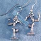 Gymnast Gymnastics Silver Charms Earrings