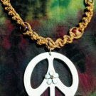 Orange Beaded Peace Sign Hemp
