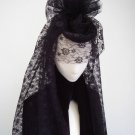 Black widow's Victorian lace bustle fascinator & veil