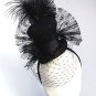 Black mini top hat Victorian riding hat