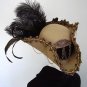Beige & gold steampunk cockade tricorn hat-De Reggio
