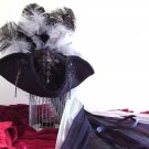 Lady Crosskeys Steampunk black & grey Tricorn