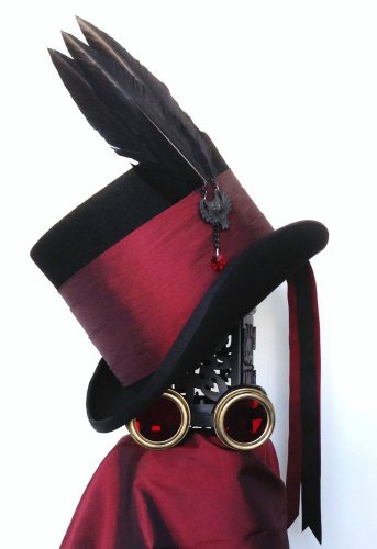 Raven Bordeaux de Sang Gothic Top Hat