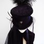 Raven's tale black velvet neo Victorian mourning riding hat