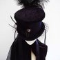 Raven's tale black velvet neo Victorian mourning riding hat