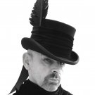 Man's Black hat HARD Mr Raven Gothic Victorian steampunk rigid felt top hat