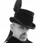 Man's Black hat HARD Mr Raven Gothic Victorian steampunk rigid felt top hat