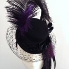 Lady Belgrade black and purple mini top hat fascinator