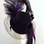 Lady Belgrade black and purple mini top hat fascinator