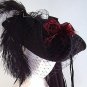 Neo Vintage18th Century Black Tricorn Plumed Hat - masquerade- The Lady Henrii