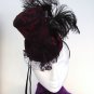 Victorian Ladies Mini Tea Top Hat Burlesque ROUGE Fascinator