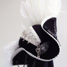 Steampunk Black & white tricorn hat Captain Damnudedus