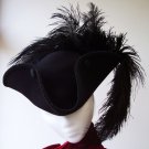 Lady Neeme Black Steampunk Gothic Cockade tricorn hat