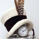 Mr Sandman Victorian Steampunk mad hatter hat - burning man cream & brown
