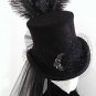 Lady Lucia Neo Victorian Goth black brocade Lace riding hat