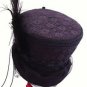 Ladies Black Lace Victorian Corset Hat & face veil