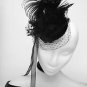 Black feather fascinator Gothic burlesque