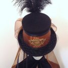 Steampunk copper & Brass riding top hat Lady Edmund