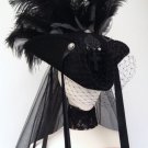 Neo 18th Century Goth Black Tricorn riding hat 'The Lady Rachel'
