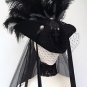 Neo 18th Century Goth Black Tricorn riding hat 'The Lady Rachel'