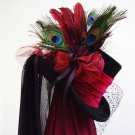 Lady Philamae's wedding hat steampunk black & red velvet riding hat
