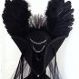 Hades Tricorn - Black winged Gothic cockade tricorn hat