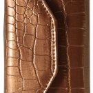 New Arrival! Crocodile Print Cell Phone Wallet/Wristlet-Metallic Bronze!