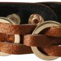 Designer Inspired Burnt Brown Leather Bracelet