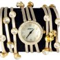 Spaghetti Strand Designer Inspired Geneva Wrap Watch-Metallic Gold!
