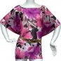 Sheer Pink & Black Floral Print SwimSuit Cover Up Dress-Wear in Several Ways!