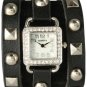Square Faced Wrap Watch- All Stud Black!