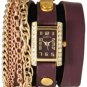 Square Triple Chain Wrap Watch-Brown