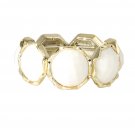 White Stretch Cuff Bracelet