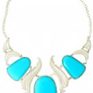 Turquoise and Silver Filigree Statement Necklace