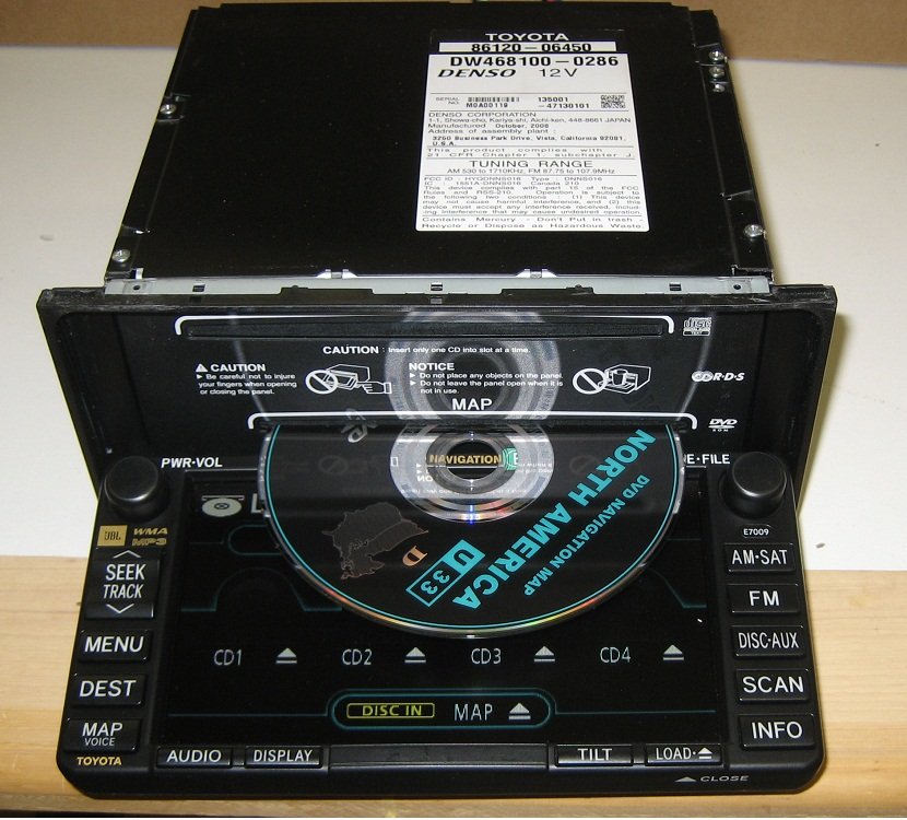 NEW TOYOTA SOLARA CAMRY JBL GPS NAVIGATION RADIO E7009 w/MAP DISC 0708